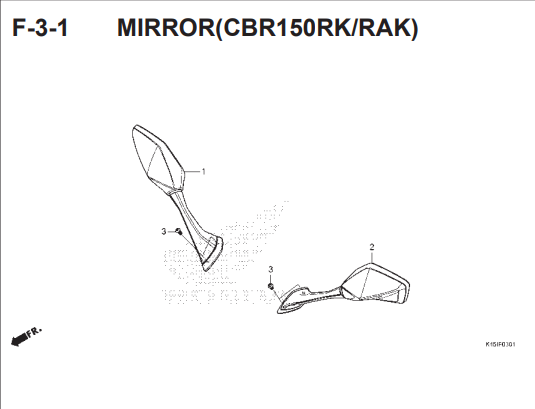 F3-1 Mirror – Katalog Honda CBR 150R K45G