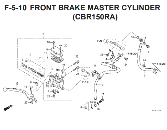 F-5-10 Front Brake Master Cylinder – Katalog Honda CBR 150R K45G ABS