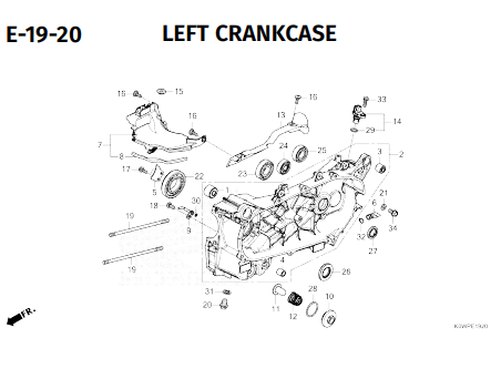 E-19-20 Left Crankcase – Katalog Honda ADV 160 RoadSync