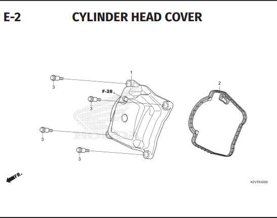 E-2 Cylinder Head Cover – Katalog Honda Vario 125 Street K2VB