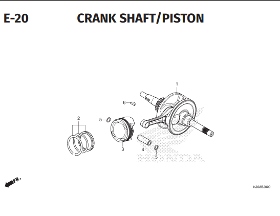 E-20 Crankshaft / Piston – Katalog Honda Vario Evo 160 K2SM