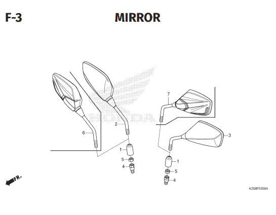 F-3 Mirror – Katalog Honda Vario Evo 160 K2SM