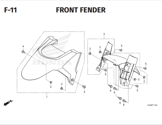F-11 Front Fender – Katalog Honda Vario Evo 160 K2SM
