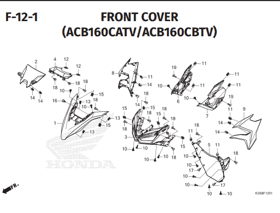 F-12-1 Front Cover – Katalog Honda Vario Evo 160 K2SM
