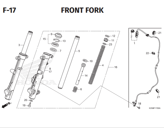 F-17 Front Fork – Katalog Honda Vario Evo 160 K2SM