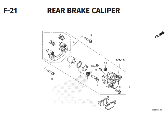 F-21 Rear Brake Caliper – Katalog Honda Vario Evo 160 K2SM ABS