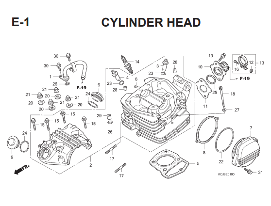 E-1 Cylinder Head – Katalog Honda Tiger Revo Cruiser KCJ