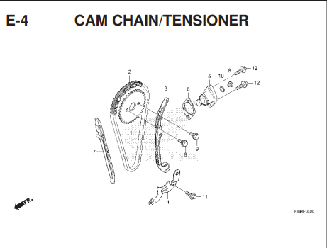 E-4 Cam Chain / Tensioner – Katalog Honda CRF 150L K84F