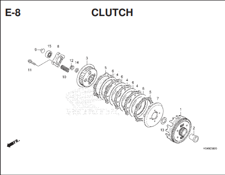 E-8 Clutch – Katalog Honda CRF 150L K84F