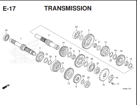 E-17 Transmission – Katalog Honda CRF 150L K84F