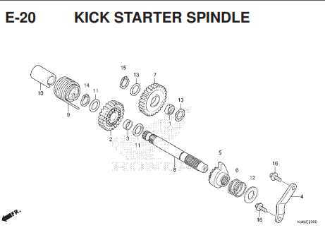 E-20 Kick Starter Spindle – Katalog Honda CRF 150L K84F