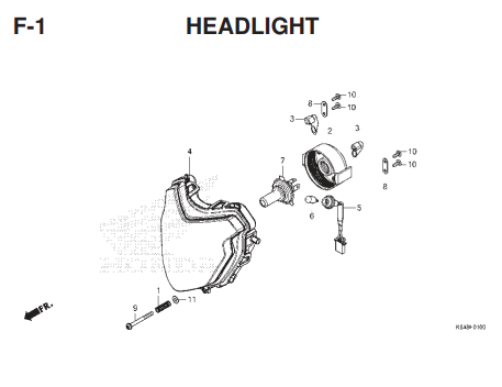 F-1 Headlight – Katalog Honda CRF 150L K84F