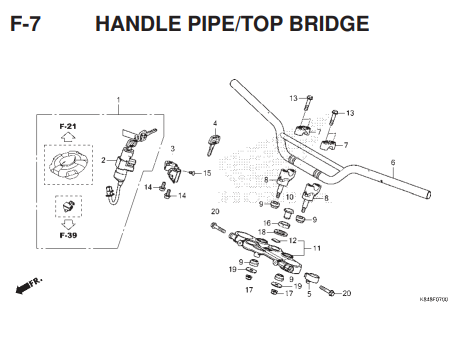F-7 Handle Pipe / Top Bridge – Katalog Honda CRF 150L K84F