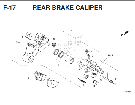 F-17 Rear Brake Caliper – Katalog Honda CRF 150L K84F