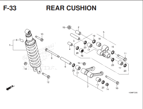 F-33 Rear Cushion – Katalog Honda CRF 150L K84F