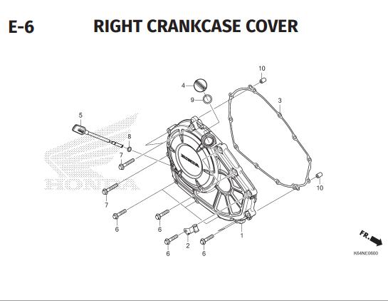 E-6 Right Crankcase Cover – Katalog Honda CBR 250RR K64N
