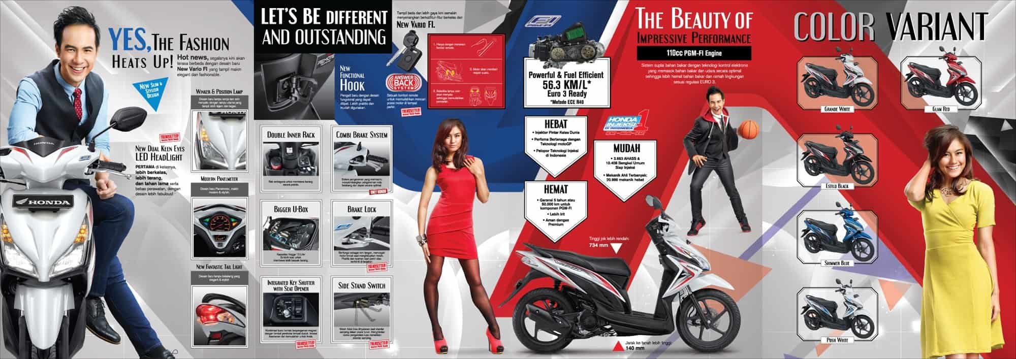 Brosur Motor Honda Vario CW 110 The Fashion Heats Up