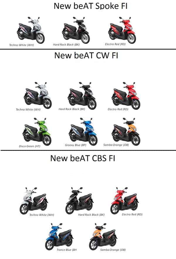 Pilihan Warna Honda BeAT FI